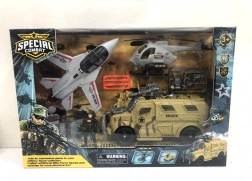 Set militar mare cu avion de vânătoare și tehnică de luptă