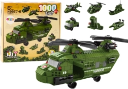 Elicopter verde militar kit construcție 1000 bucăți