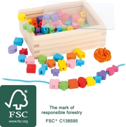 Mărgele de lemn de înșirat Small Foot