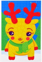 Mozaic DIY colorat cu motive de sărbătoare reniferi veseli
