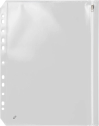 Mapă transparentă cu fermoar A4 și suport euro