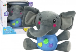 Elefant de pluș interactiv albastru 19 cm