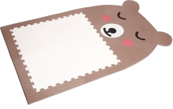 Puzzle de design pardoseală Ursuleț maro cu burtică albă