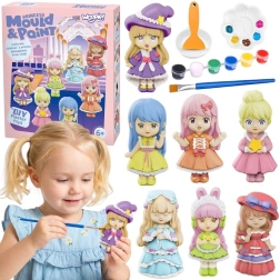 Woopie set creativ pentru turnare din gips și pictură DIY – prințese și păpuși
