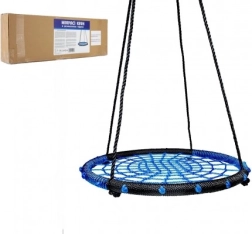 Leagăn rotund cu plasă de frânghie 80 cm – Albastru