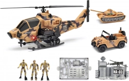 Set militar cu elicopter cu lumină și sunet