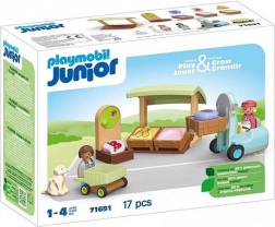Set de joacă Playmobil Junior Piață ecologică cu motostivuitor