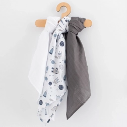 Scutece muselin pentru băieți 60 × 80 cm, set 3 buc