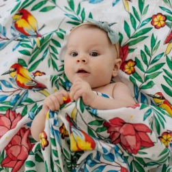 Pătură muselină de bambus Blooming Day 120x120 cm