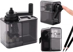 Ascuțitoare cu manivelă și recipient – negru