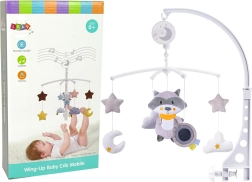 Carusel pentru pătuț Ratonul de pluș Grey Melody