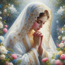 Pictură cu diamante Fecioara Maria Rugătoare 30x40 cm