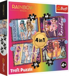 Puzzle 4v1 Păpuși Moderne Rainbow High