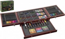 Set creativ de artă în geantă din lemn, 103 piese