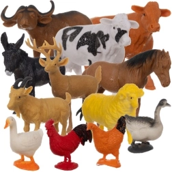 Set de figurine cu animale de fermă KRUZZEL – 12 buc.