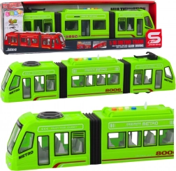 Metrou verde 1:16 cu uși deschise, lumini și sunete