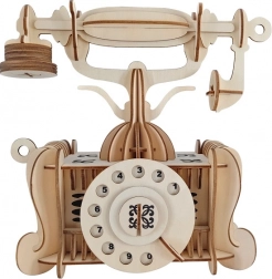 Puzzle 3D din lemn telefon vechi
