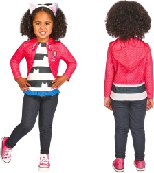 Costum pentru copii GABBY’S DOLLHOUSE – top și bentiță cu urechi de pisică (98–104 cm, 3–4 ani)