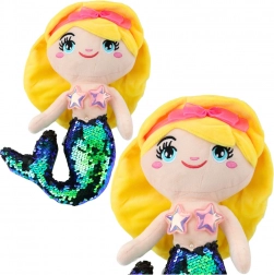 Sirena din pluș cu coadă sclipitoare 30 cm