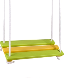 Scaun de leagăn din lemn verde-galben 46 × 19,5 cm