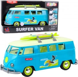 Surfer van – microbuz cu lumină și sunet, cu surf detașabil, turcoaz