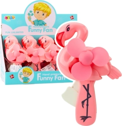 Ventilator manual mecanic pentru copii Flamingo roz
