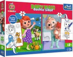 Puzzle reversibile COCOMELON – prieteni, TREFL Baby Maxi 2×10 piese