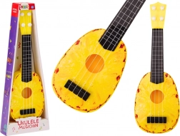 Ukelele pentru copii cu motiv de ananas, galben