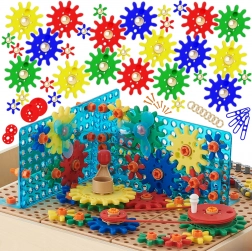 Set de roți dințate și scripeți MASTERKIDZ STEM, 198 piese