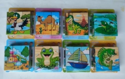 Cuburi din lemn cu imagini 10x10 cm