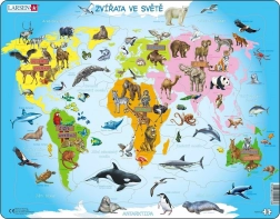 Larsen puzzle educativ Animalele lumii 28 piese
