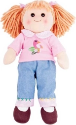 Păpușă din material textil BIGJIGS TOYS Molly 38 cm