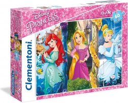 Puzzle Disney Prințese: Ariel, Rapunzel și Cenușăreasa MAXI 60 piese