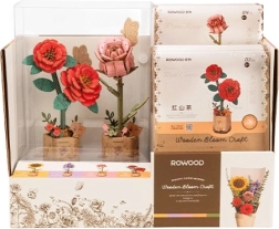 Afișaj cu camelie roșie și trandafir roz