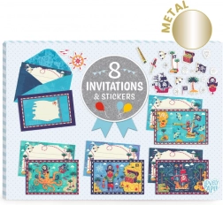 Set cadou DJECO cu invitații Pirați