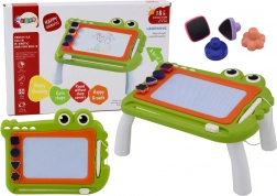 Masă de desenat Znikopis Crocodil cu ștampile verde