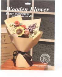 trandafir decorativ 3D din lemn