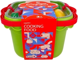 Coș cu fructe și legume de tăiat, set pentru copii