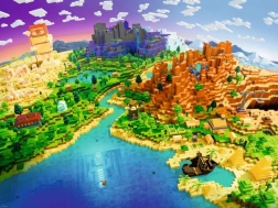 puzzle 1500 piese ravensburger minecraft world