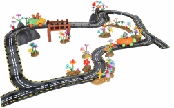 Pistă de curse magnetică cu mașinuțe, luminoasă, 310 piese