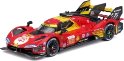 model metalic bburago ferrari 499p 1:43 – câștigător 24h le mans 2024 în cutie de protecție