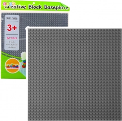 Placă de construcție pentru blocuri de construcție gri 25,5x25,5 cm