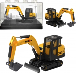 Model metalic excavator pe șenile Huina galben 1:80