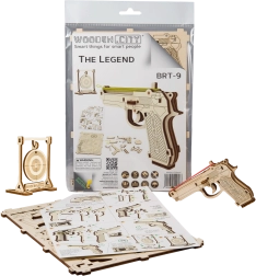 Puzzle 3D din lemn pistol Legend BRT‑19 WOODEN CITY (31 piese)