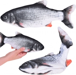 Pește de pluș interactiv cu coadă mobilă, USB, 25 cm