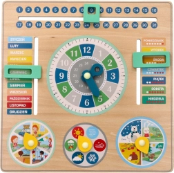 Calendar educativ din lemn - tablă pentru copii