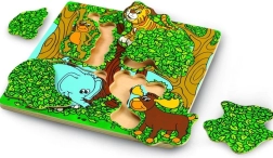 Wonderworld puzzle din lemn Peekaboo – puzzle cu animale în două straturi