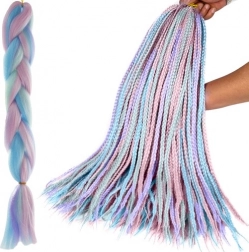 Păr sintetic ombré mov–albastru