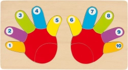 puzzle din lemn cu piese de inserat mâini goki