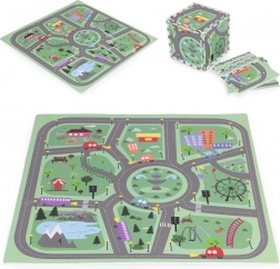 Covoraș puzzle din spumă mare pentru copii, oraș, 90,5 × 90,5 cm, 21 piese ECOTOYS